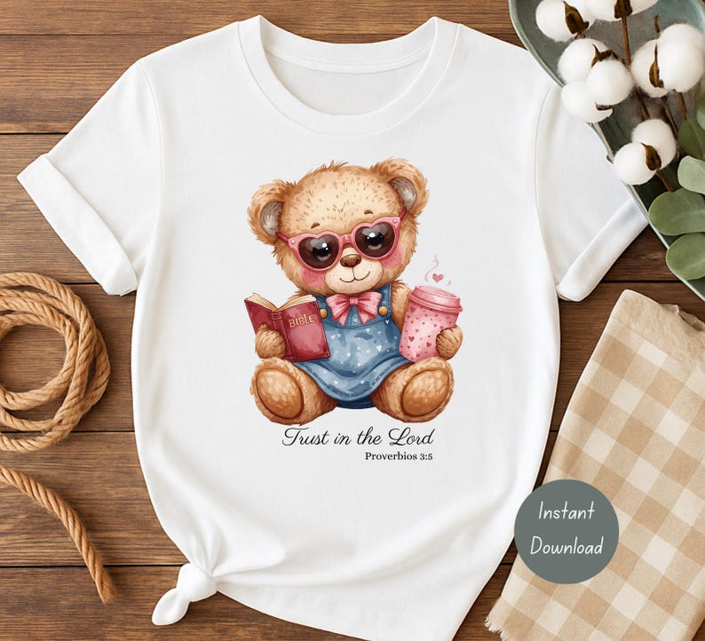 Faith Teddy Bear PNG, Christian Bear Clipart, Trust in the Lord ...