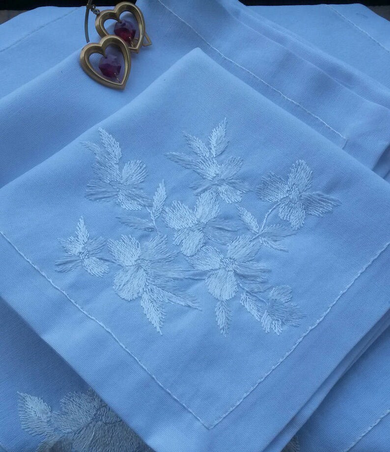 Embroidered Napkins With Alpine Flowers, Wedding Napkins, Linen Napkins Etsy