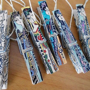 Clothespins. Wooden hand-painted Decorative