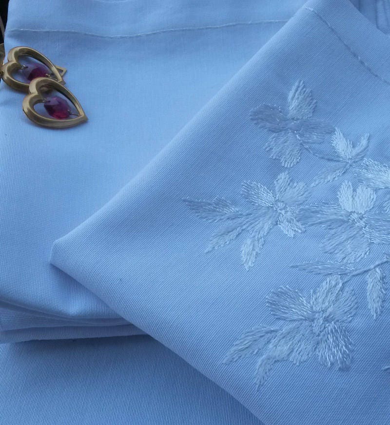 Embroidered Napkins With Alpine Flowers, Wedding Napkins, Linen Napkins