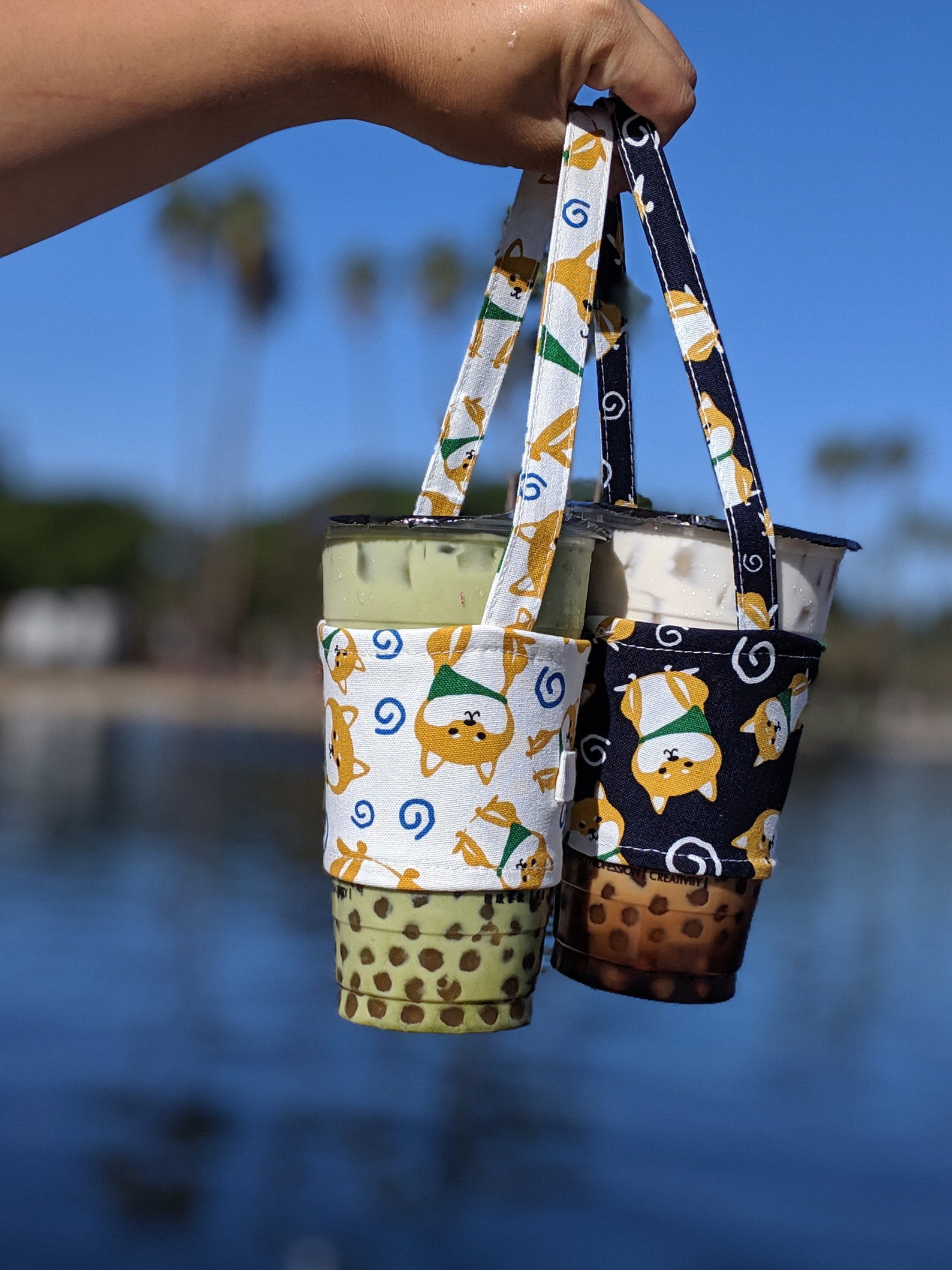 Boba Carrier Boba Holder Bubble Tea Carrier White Shiba Etsy