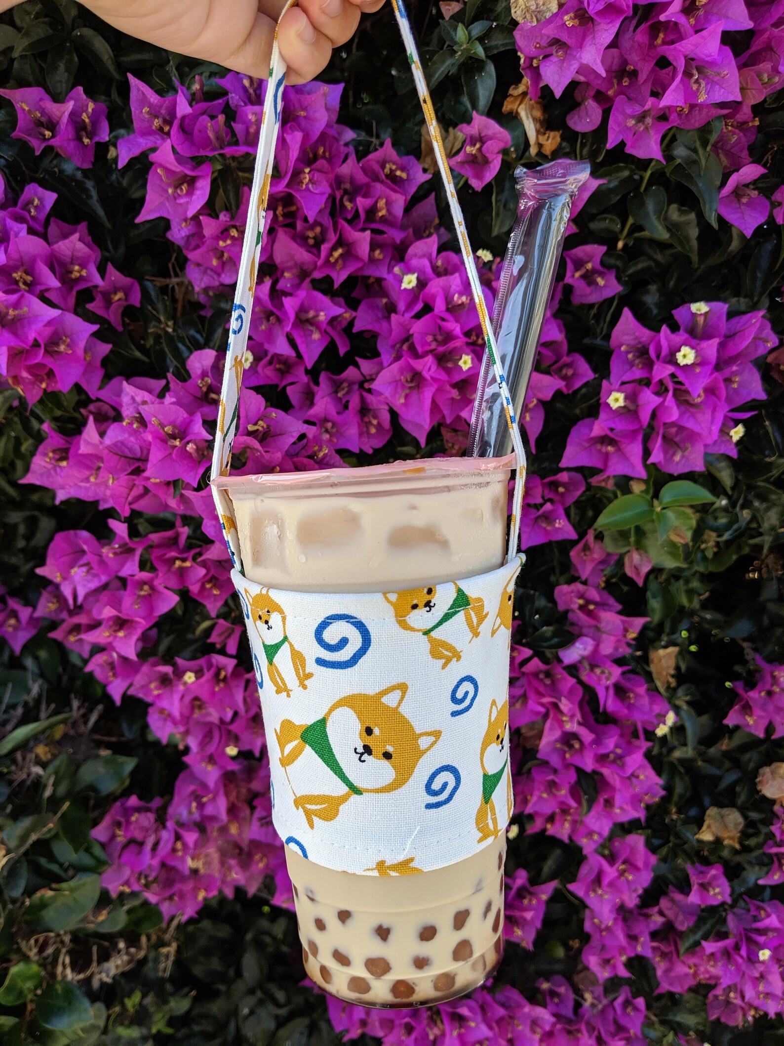 Boba Carrier Boba Holder Bubble Tea Carrier White Shiba Etsy