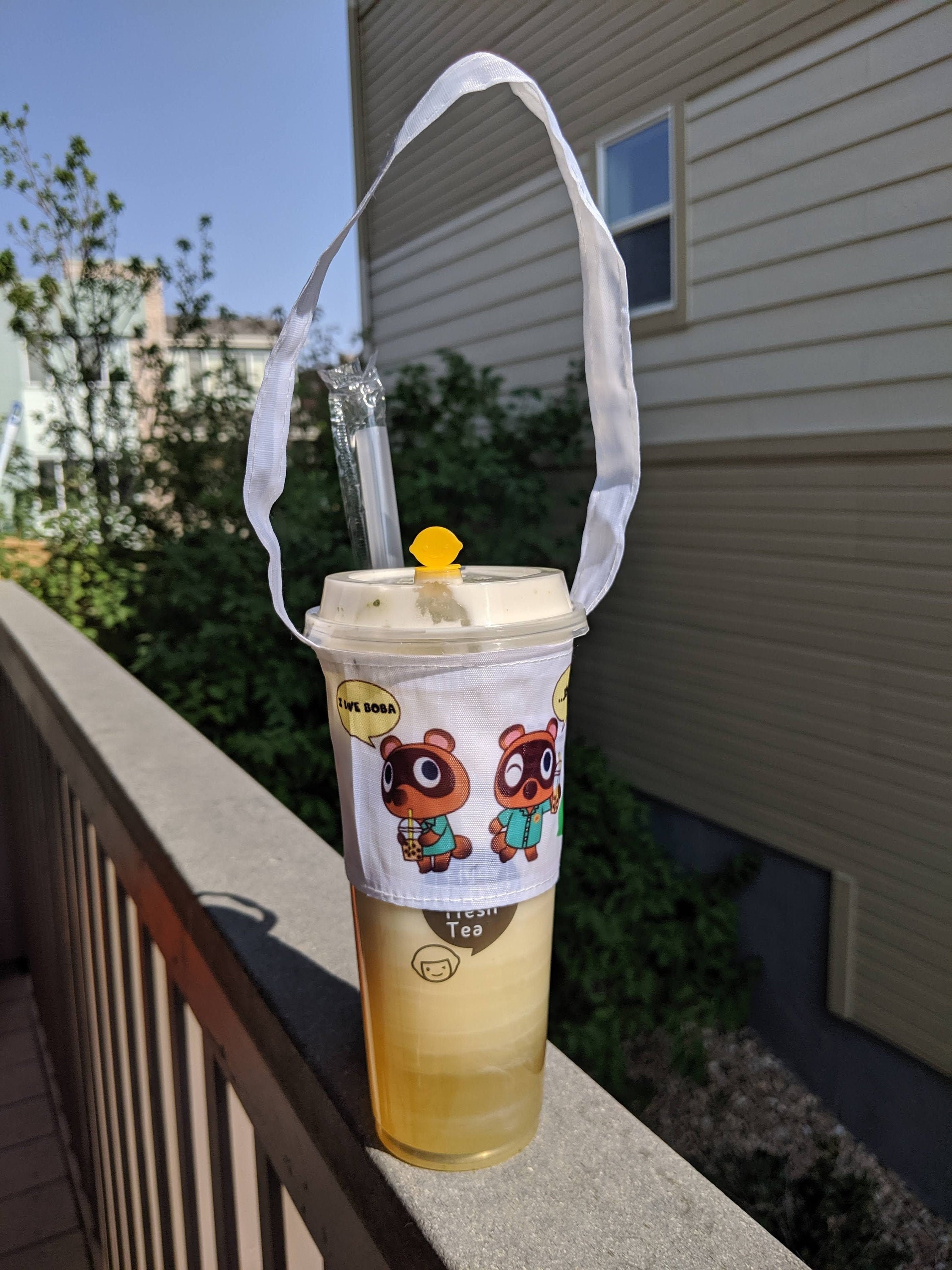 Boba Carrier Recycled Canvas Boba Holder Bubble Tea Etsy