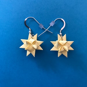 Moravian Star Earrings—Pale Yellow