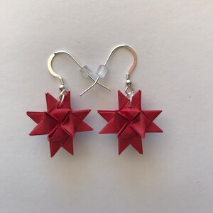 Moravian Star Earrings—Deep Red