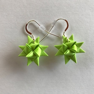 Moravian Star Earrings—Spring Green