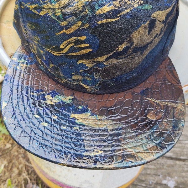 Hydro dipped marbling custom unique hat that makes a great gift for him or her