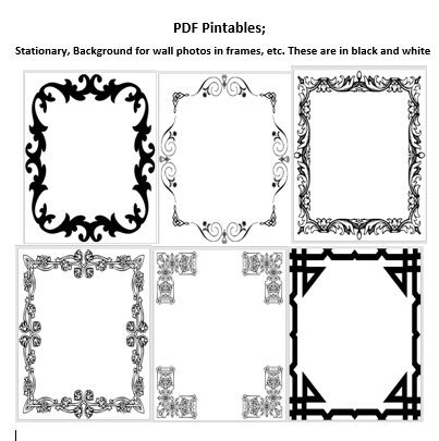 Printable Stationary Bundle 6 Black and White Gothic Design - Etsy