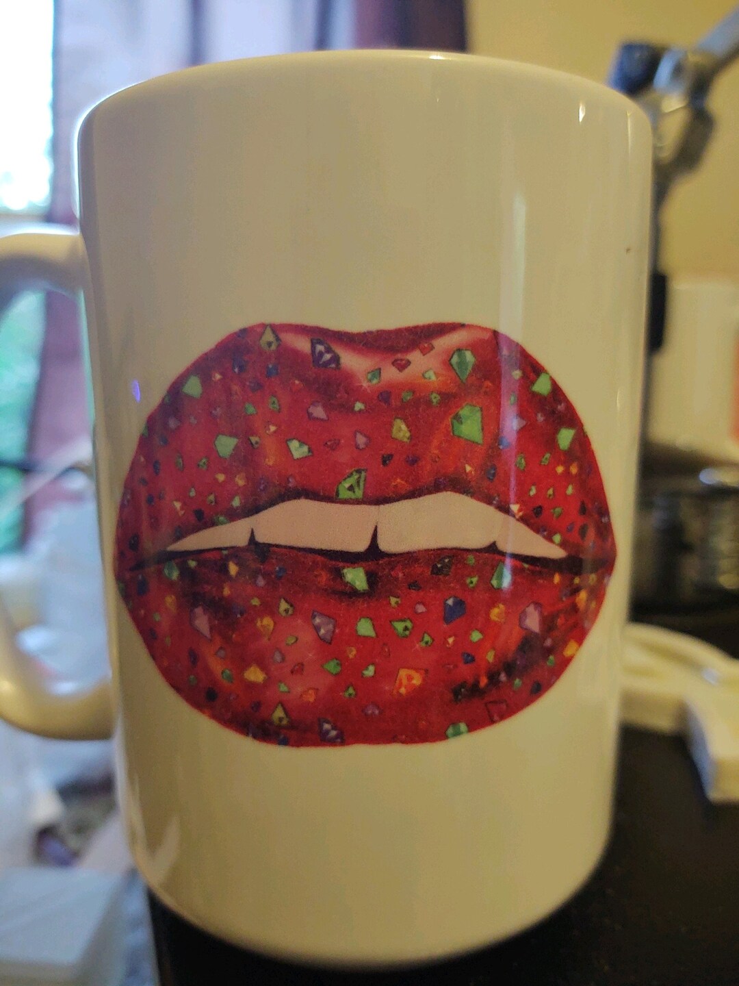 15 Ounce Big Lips Coffee Sublimated Mug / Cup A Great Gift Etsy