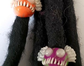 Tropical Fish, dreadlock beads set, 2 pieces, dragon fish, neon colors, animal dreadlock bead, decoration, hair jewelry, dread accessories