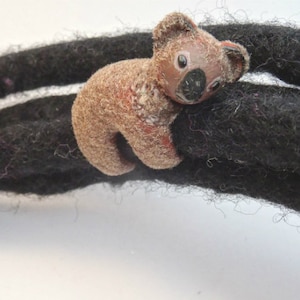 Koala,Dreadlock Bead & Mini-sculpture,Animal Dreadlock Bead,Dread Decoration,Dreadlock Cuff, Hair Jewelry, Hair Decoration, Dreadlocks