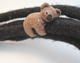 Koala,Dreadlock Bead & Mini-sculpture,Animal Dreadlock Bead,Dread Decoration,Dreadlock Cuff, Hair Jewelry, Hair Decoration, Dreadlocks