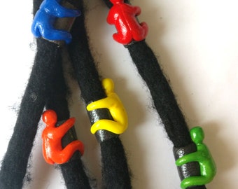 Climbing Man, Set of 5, renewed, new, reinforced model, solid, durable, showy, colorful, dread decoration, hair jewelry, dread accessories