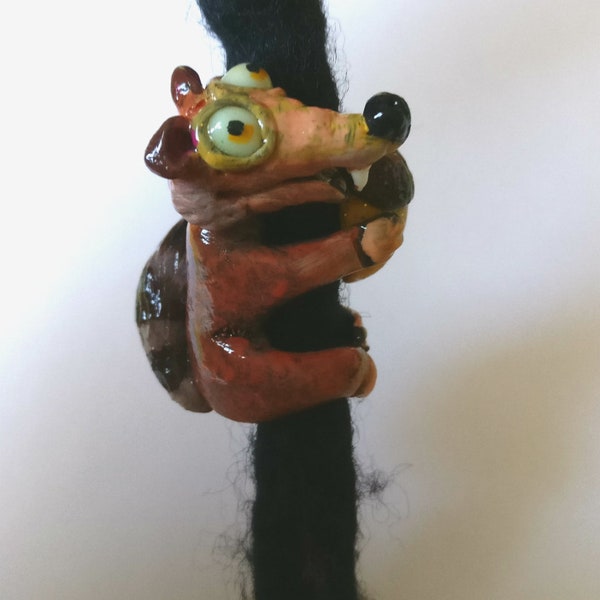 Squirrel, Ice Age, dreadlock bead, animal dread bead, dread decoration, animal dreadlock bead,hair jewelry,dreadlock cuff, dread accessories