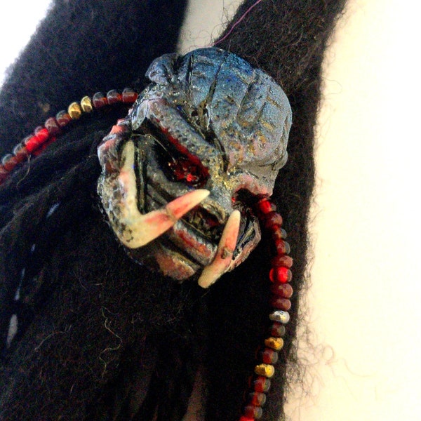 predator, lethal hunter, dread decoration, dreadlock cuff, hair decoration, dreadlocks, dread accessories