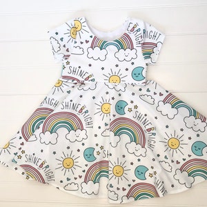 Aurelia dress rainbow dress art dress back to school dress first day of school dress shine bright dress