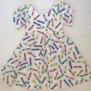 Camilla dress crayon dress art birthday party dress first day of school dress back to school dress