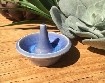 Handmade Ceramic Ring Holder light blue