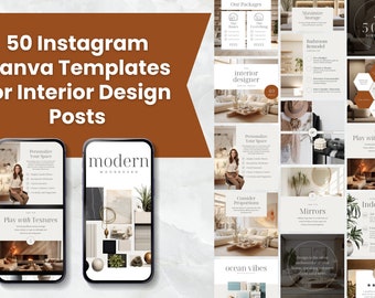 50 Interior Design Instagram Posts | Canva Templates for Interior Designers
