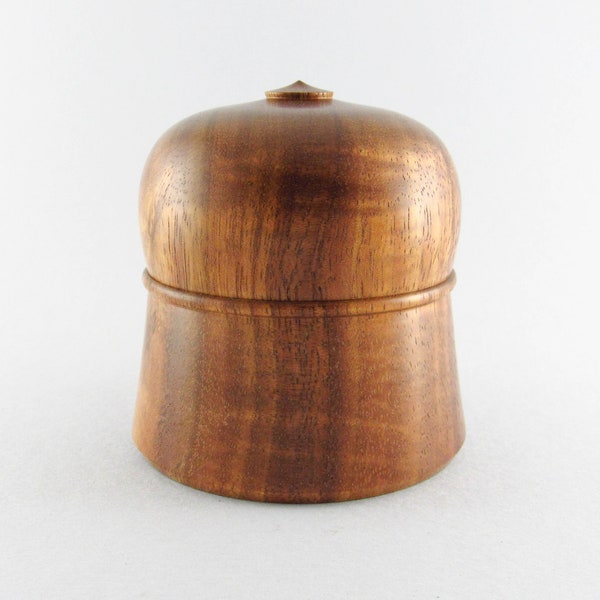 Hawaiian Koa Wood Cathedral Dome Box | Threaded Lid