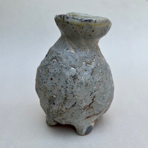 Gray ceramic vase, wood fired pottery