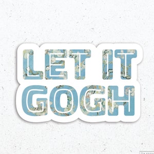 Let It Gogh Sticker, Vincent van Gogh, Starry Night, Almond Blossoms, Laptop Decal, Vinyl Sticker, Vinyl Decal, Water Resistant