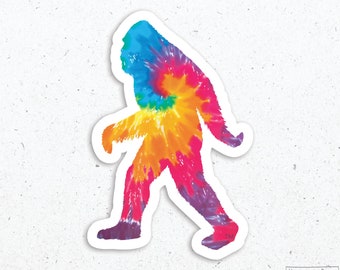 Bigfoot Tie Dye Sticker, Bigfoot Decal, Bigfoot Gift Ideas, Sasquatch Decal, Sasquatch Sticker, Laptop Decal, Vinyl Sticker, Water Resistant