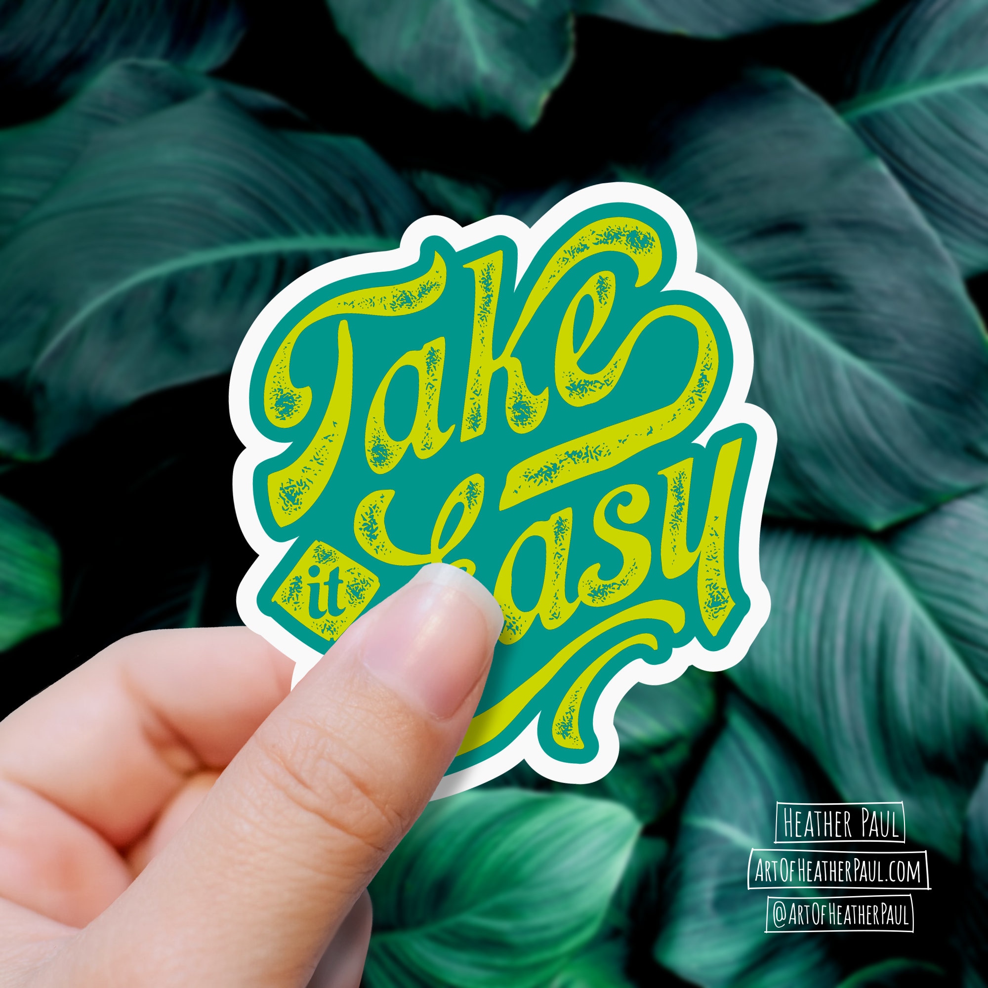 Go Easy Sticker Take It Easy Sticker, Positive Stickers, Relaxation Gift, Take It Easy ...