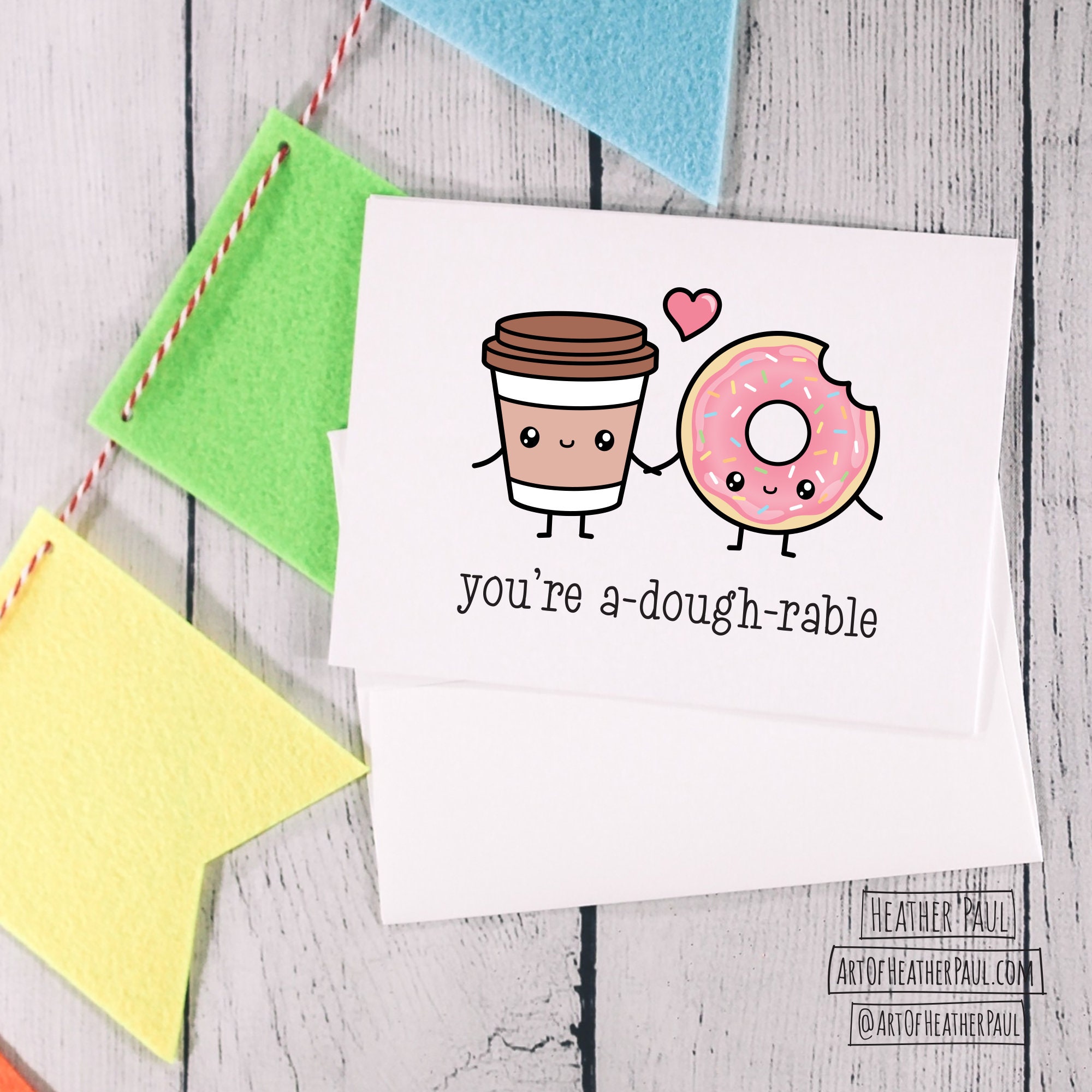 Valentine Food Pun Postcards - 25 Pack 4x6 Cards With Adorable Illustrations