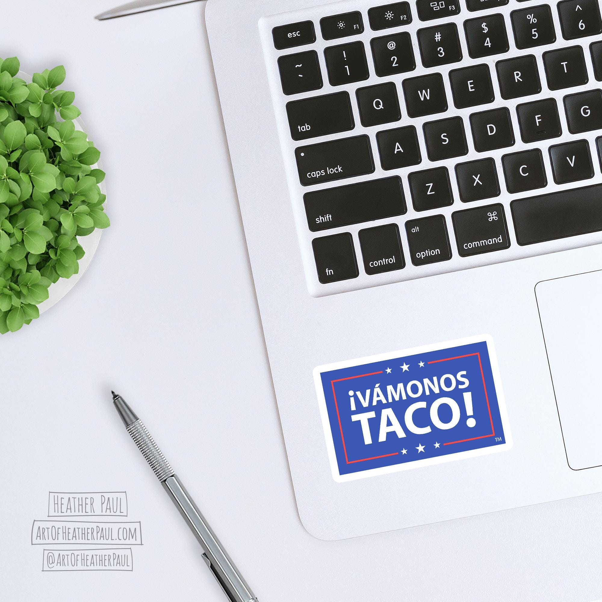 Taco Rasict Vàmonos Taco Sticker, Let's Go Taco, Resist Sticker, Taco Trump Sticker ...