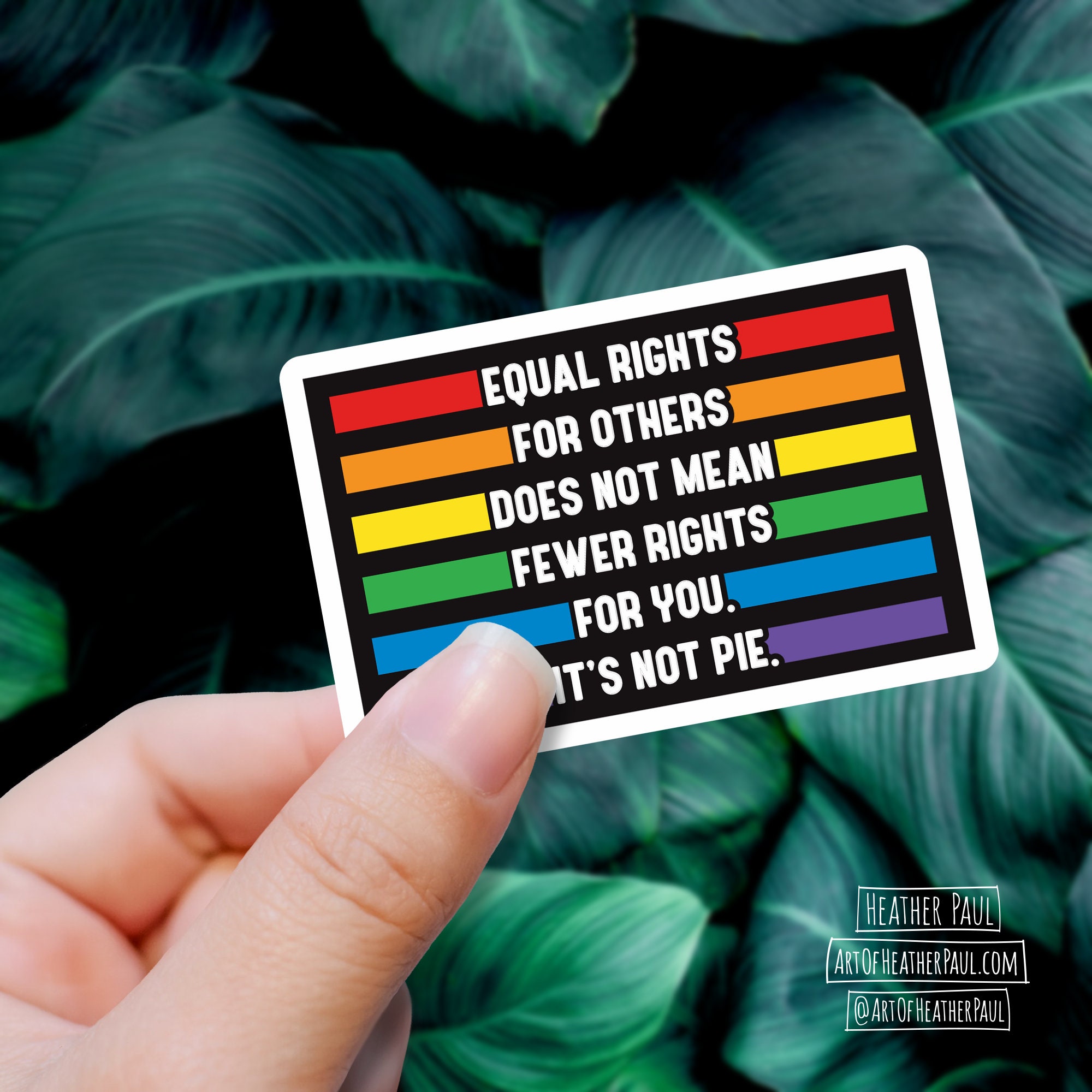 thumbnail image 2 of Equal Rights Magnet - Social Justice Fridge Magnet With Inspirational Message 2 of 13
