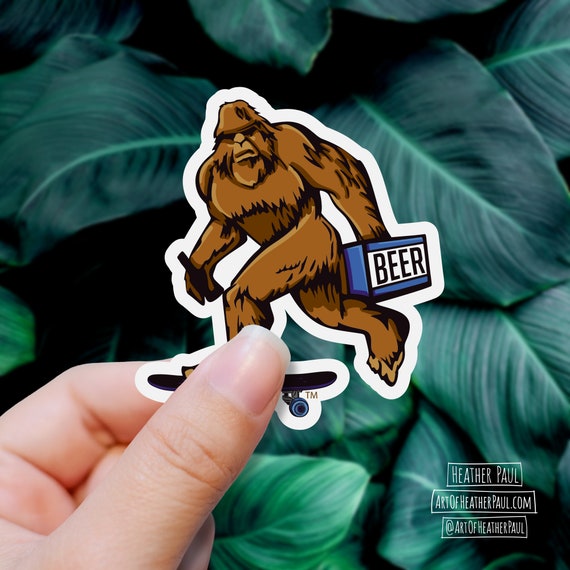 Bigfoot Sticker Decal, Waterproof Vinyl Cryptid Sticker, Water Bottle Laptop Decal, Sasquatch...
