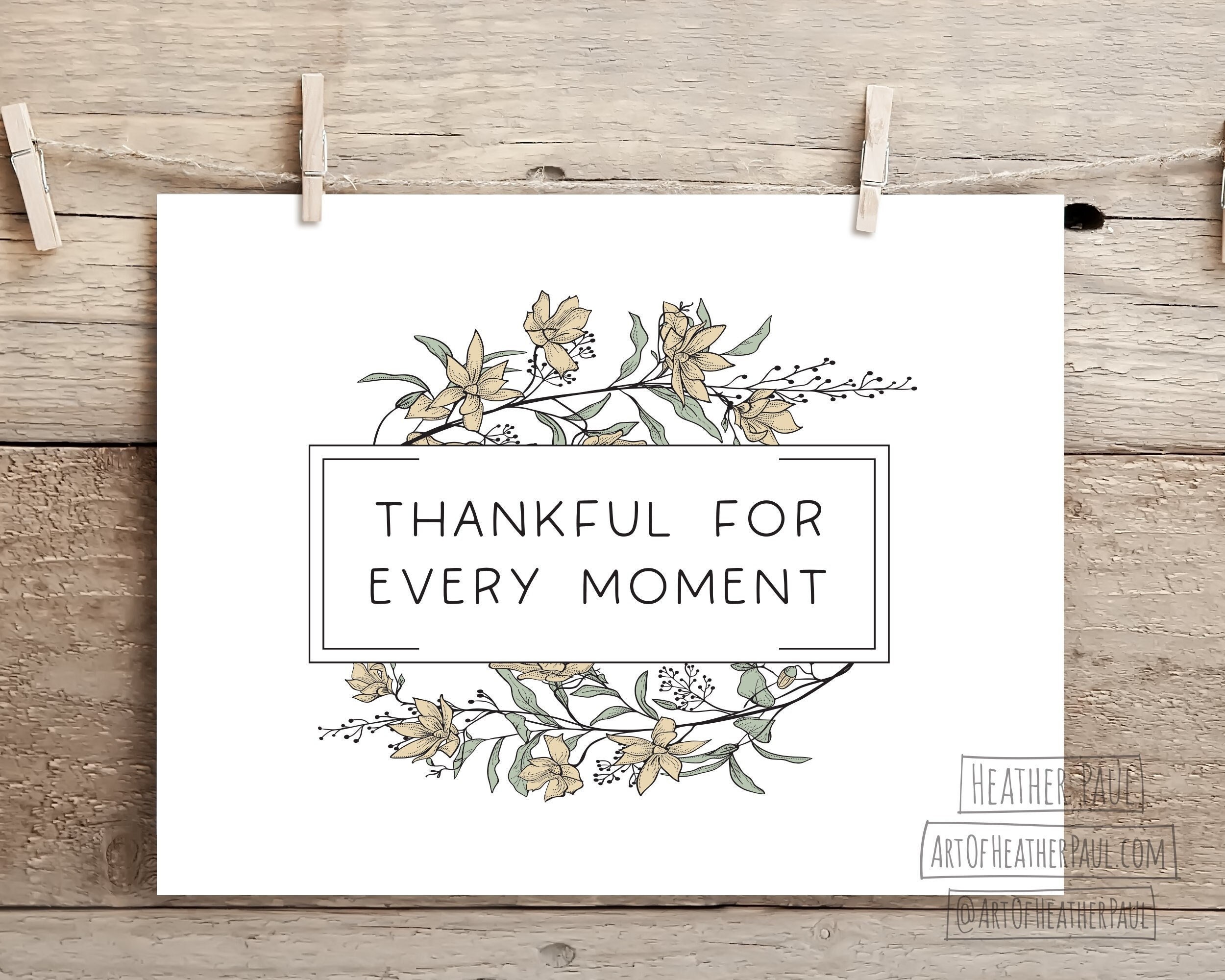 Thankful for Every Moment Card Mother's Day Card - Etsy
