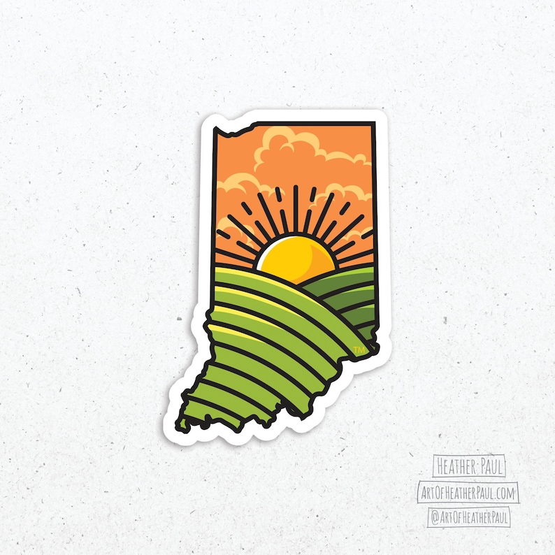 Indiana Fields Sticker, Indiana Sticker, Hoosier Sticker, Farmer ...