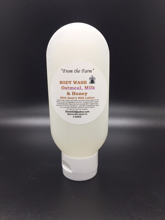 Body Wash With Goats Milk Cream and Oatmeal Milk and Honey Etsy