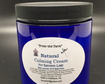 RLS Calming cream for restless legs, restless leg syndrome, natural leg cream, farm made leg cream, bath & beauty, essential oil leg cream