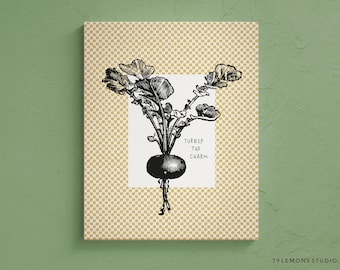 Vintage Printable Poster for Instant Download. Turnip The Charm Digital Artwork.