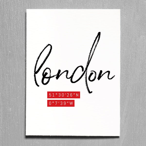 Coordenadas de londres Etsy México