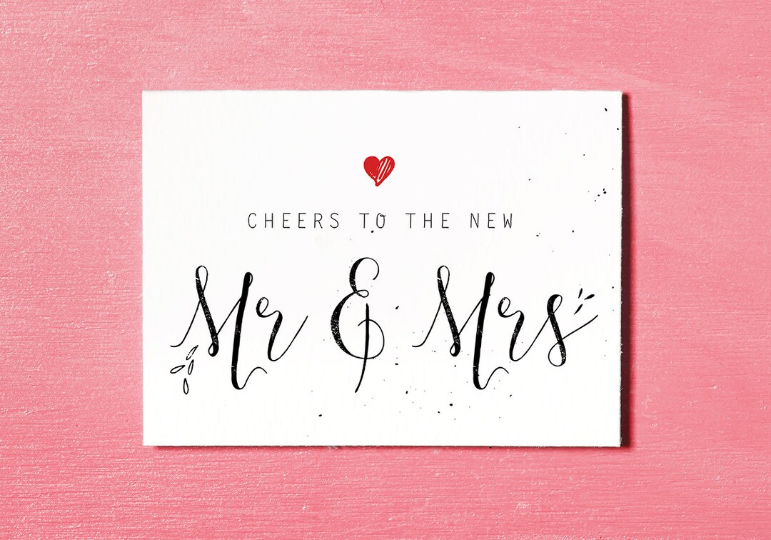 Mr &amp; Mrs Printable Wedding Card Congratulations Bride and - Etsy