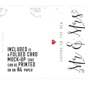 Mr &amp; Mrs Printable Wedding Card Congratulations Bride and - Etsy