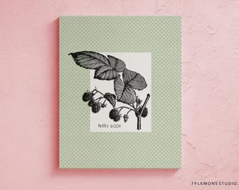 Vintage Printable Poster for Instant Download. Berry Good Digital Artwork.