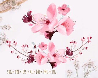 Pink Flower Svg Etsy