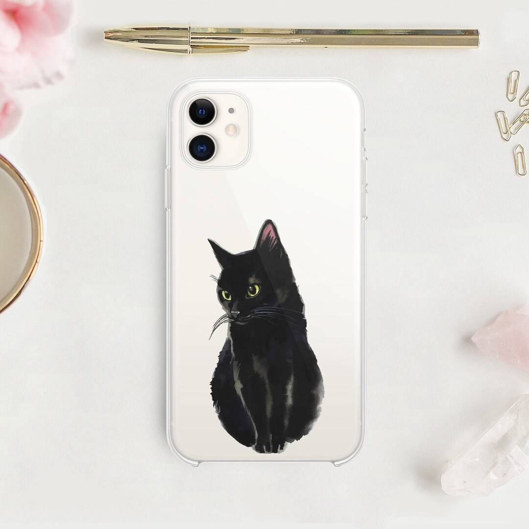 Dark Cat iPhone 11 Pro Case Black Cat iPhone XR Case Cute Animal iPhone