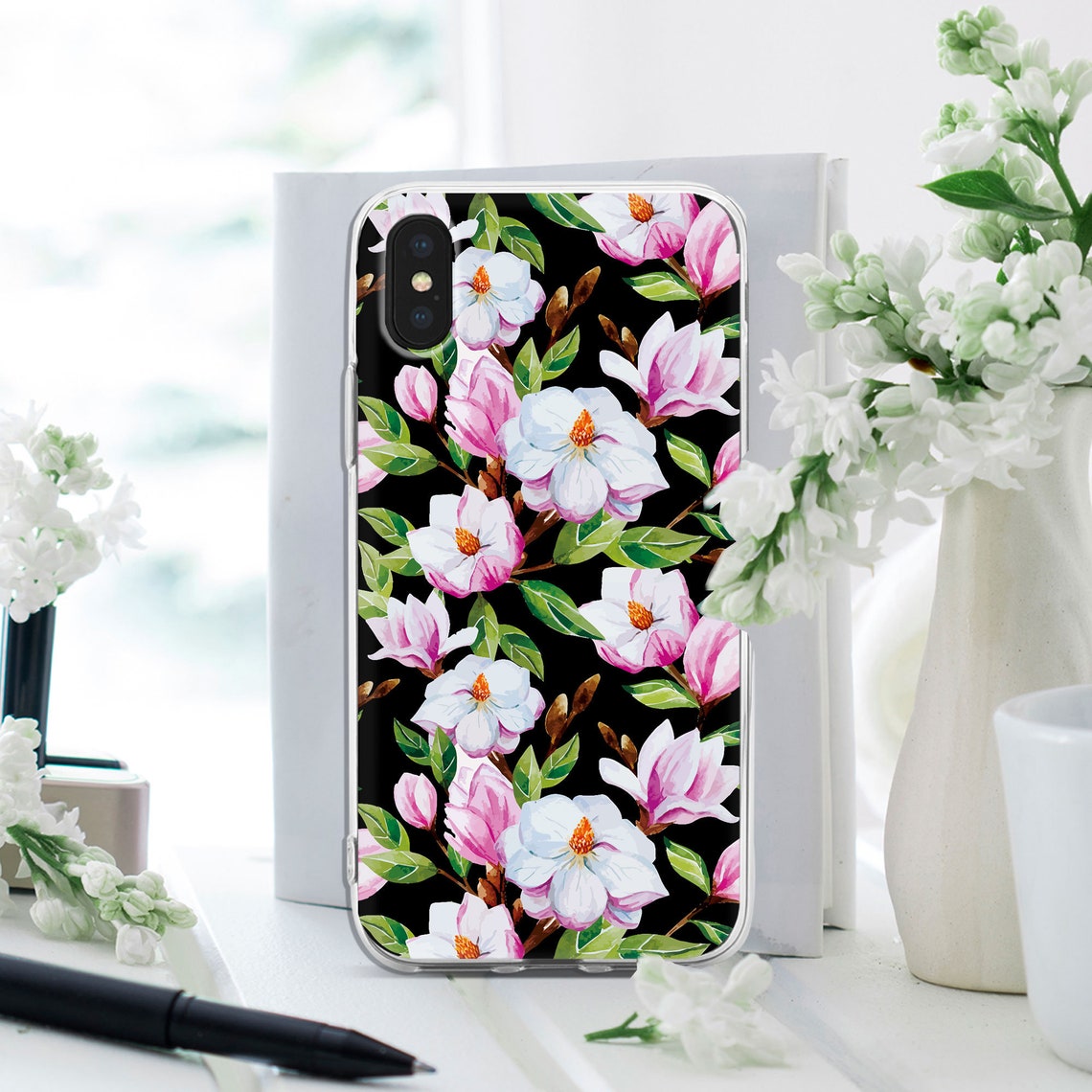 Pink Floral iPhone 11 Case Silicone iPhone 11 Pro Case Etsy