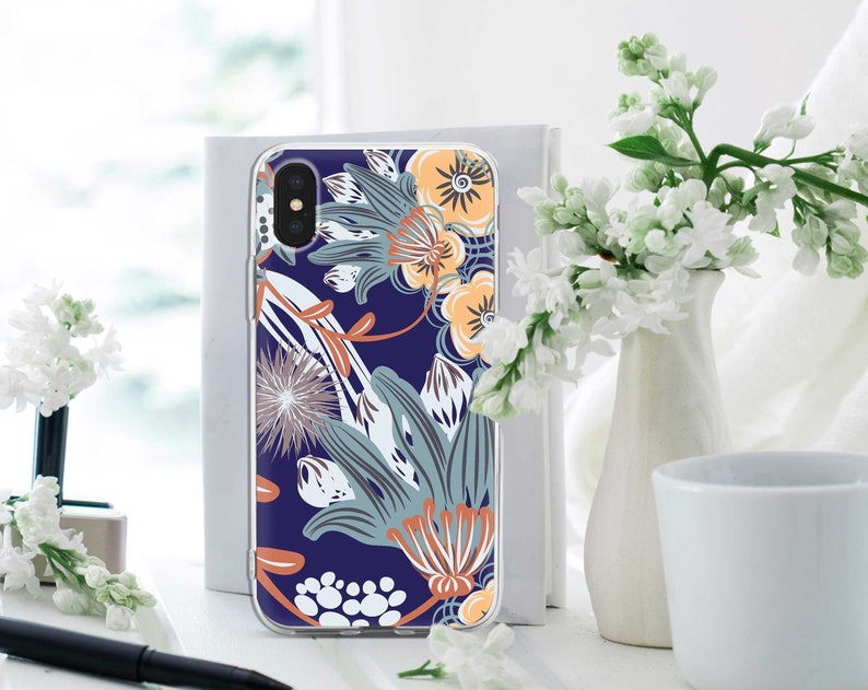 Exotic Flowers iPhone XS Max Case Blue iPhone Case Cute IPhone 8 Plus Cover Gift Google Pixel 3 Case IPhone XR Case Samsung Cover RL0161