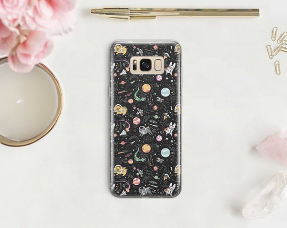 Black cat with flowers Samsung S10 Case