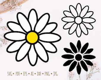 Daisy SVG Silhouette Cameo Cricut Cut File Simple Flower - Etsy