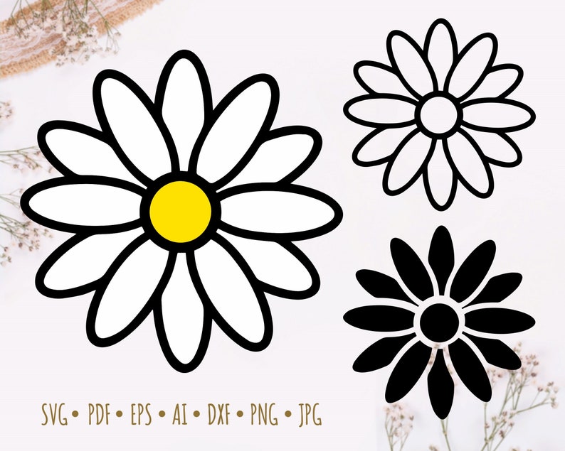 Daisy SVG Silhouette Cameo Cricut Cut File Simple Flower | Etsy