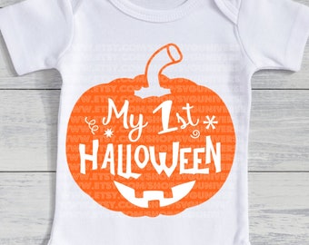 My First Halloween (Pumpkin) | Halloween SVG Vinyl Cutting Files - Dxf - Eps - SVG - Pdf - Png