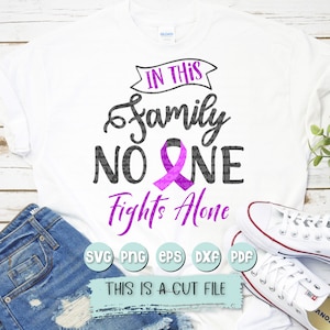 In dieser Familie kämpft niemand allein | (Lupus, Mukoviszidose, Alzheimer Bewusstsein, Schärpmittel) SVG Cut Dateien - Dxf - Eps - Svg - Pdf - Png